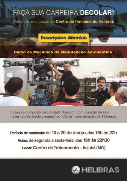 Helibras promove novo curso de Mecânico de Manutenção Aeronáutica