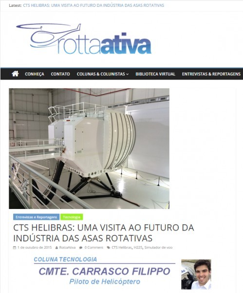 Matéria sobre o CTS no Site RottaAtiva